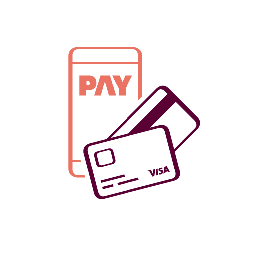 Icon Bezahlen mit Visa Card und Mobile