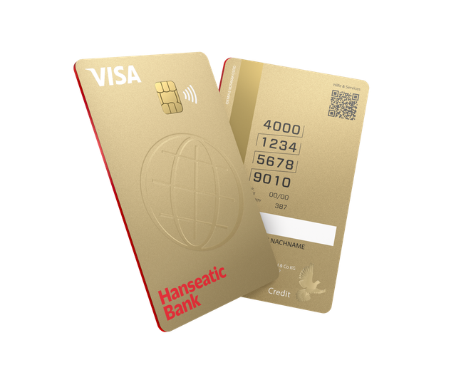 Hanseatic Bank GoldCard vertikale Kreditkarte inkl. Beste Kreditkarte Siegel