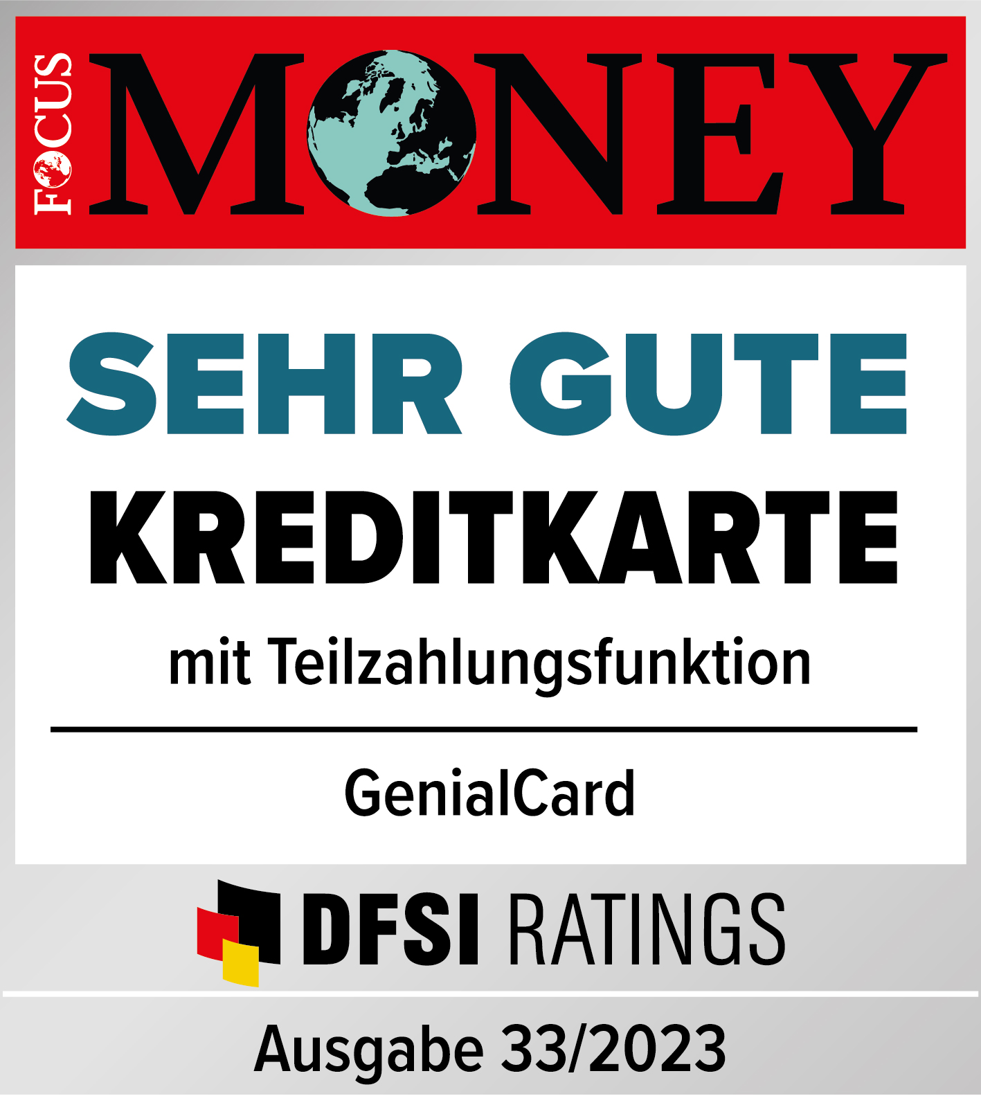 Fokus-Money Siegel Beste Kreditkarte