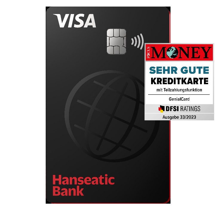 Bild GenialCard mit Siegel Focus Money Sehr gute Kreditkarte
