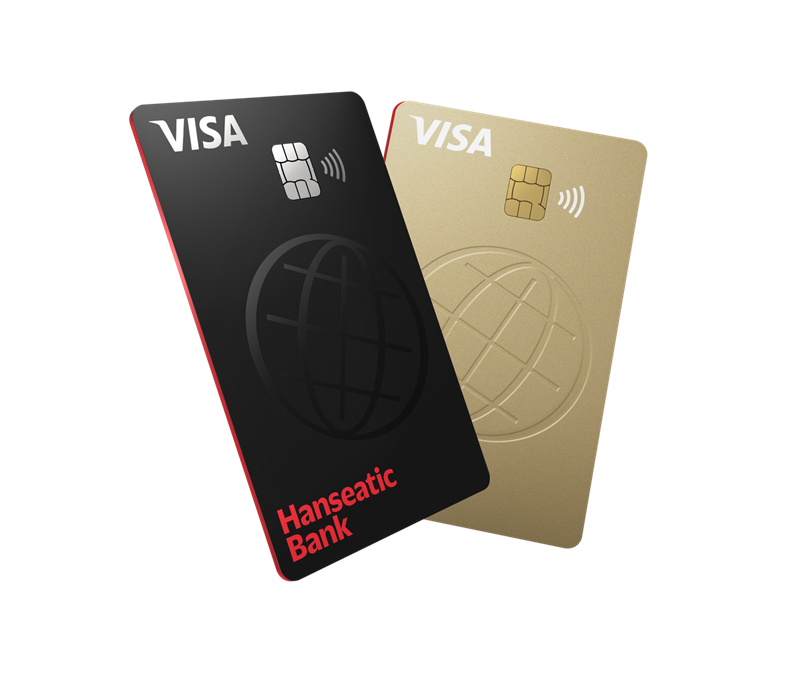 Abbildung der Genial Card und der GoldCard der Hanseatic Bank