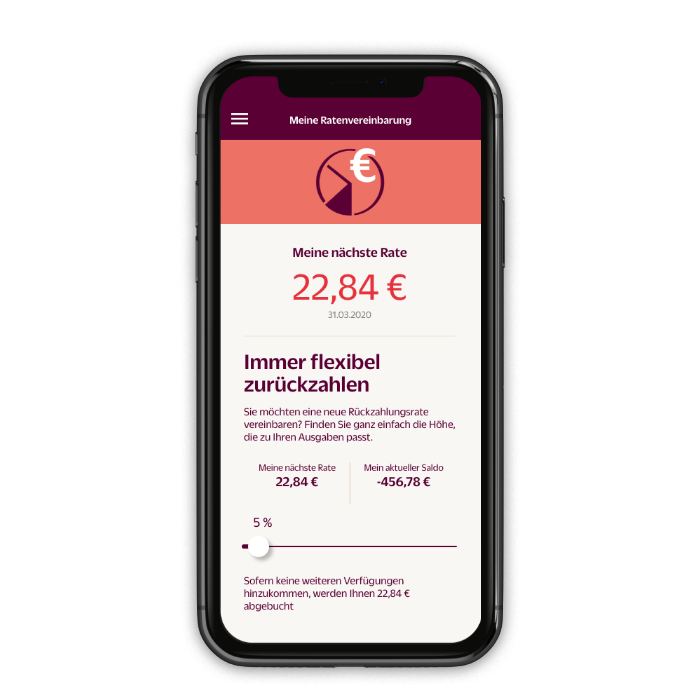 Bild Flexible Ratenzahlung in der App Hanseatic Bank Mobile
