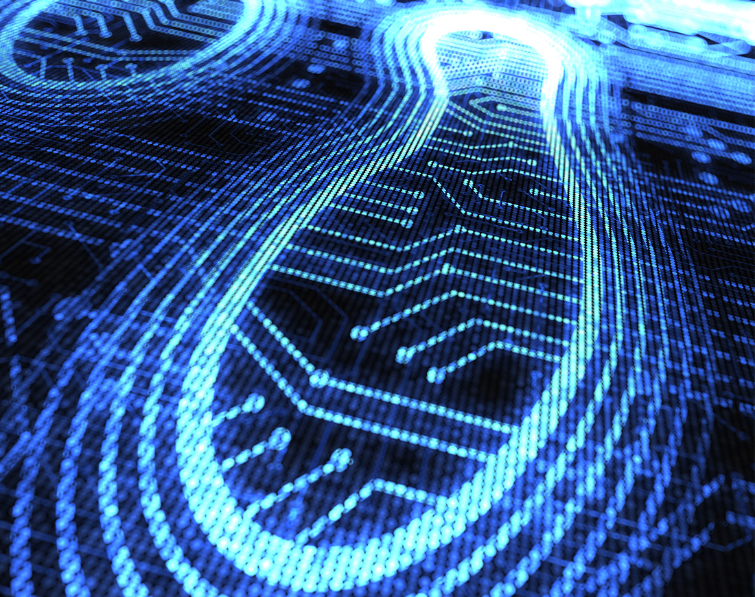 Fußabdruck auf Computerplatine