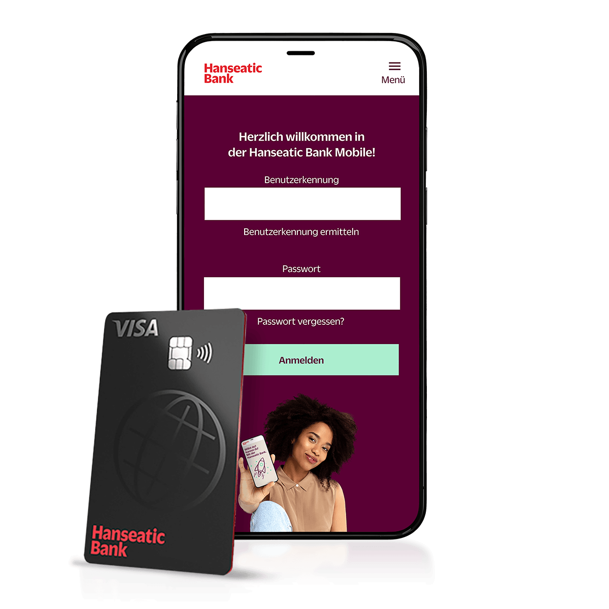 Screen: Die App Hanseatic Bank Mobile mit GenialCard
