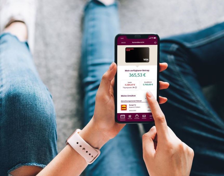 Abbildung der App der Hanseatic Bank
