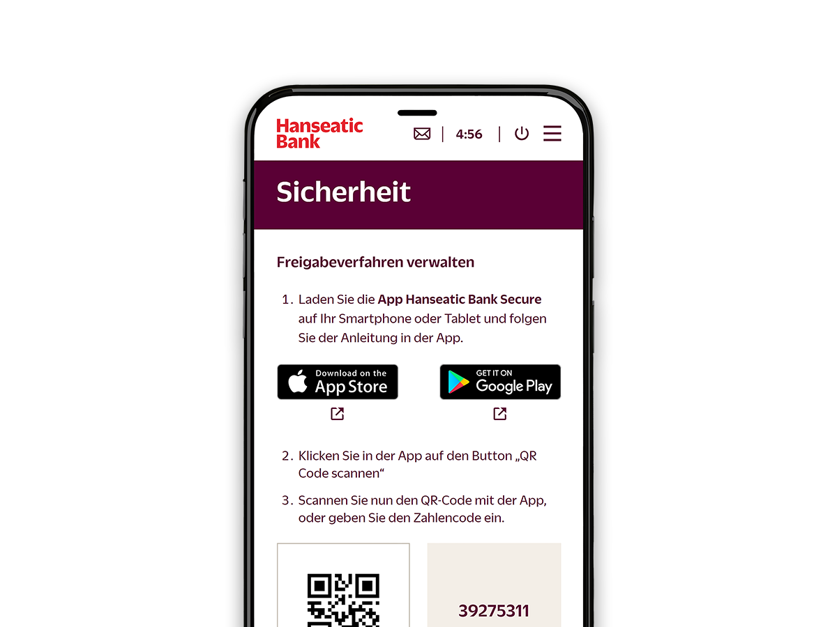 Smartphone, welches den Screen für die Verwaltung des Freigabeverfahrens zeigt
