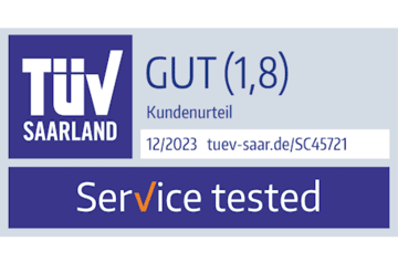 Tüv-Siegel Service gut für Hanseatic Bank