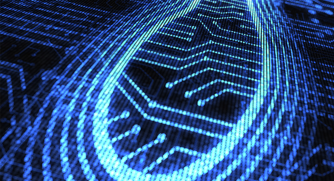 Fußabdruck auf Computerplatine