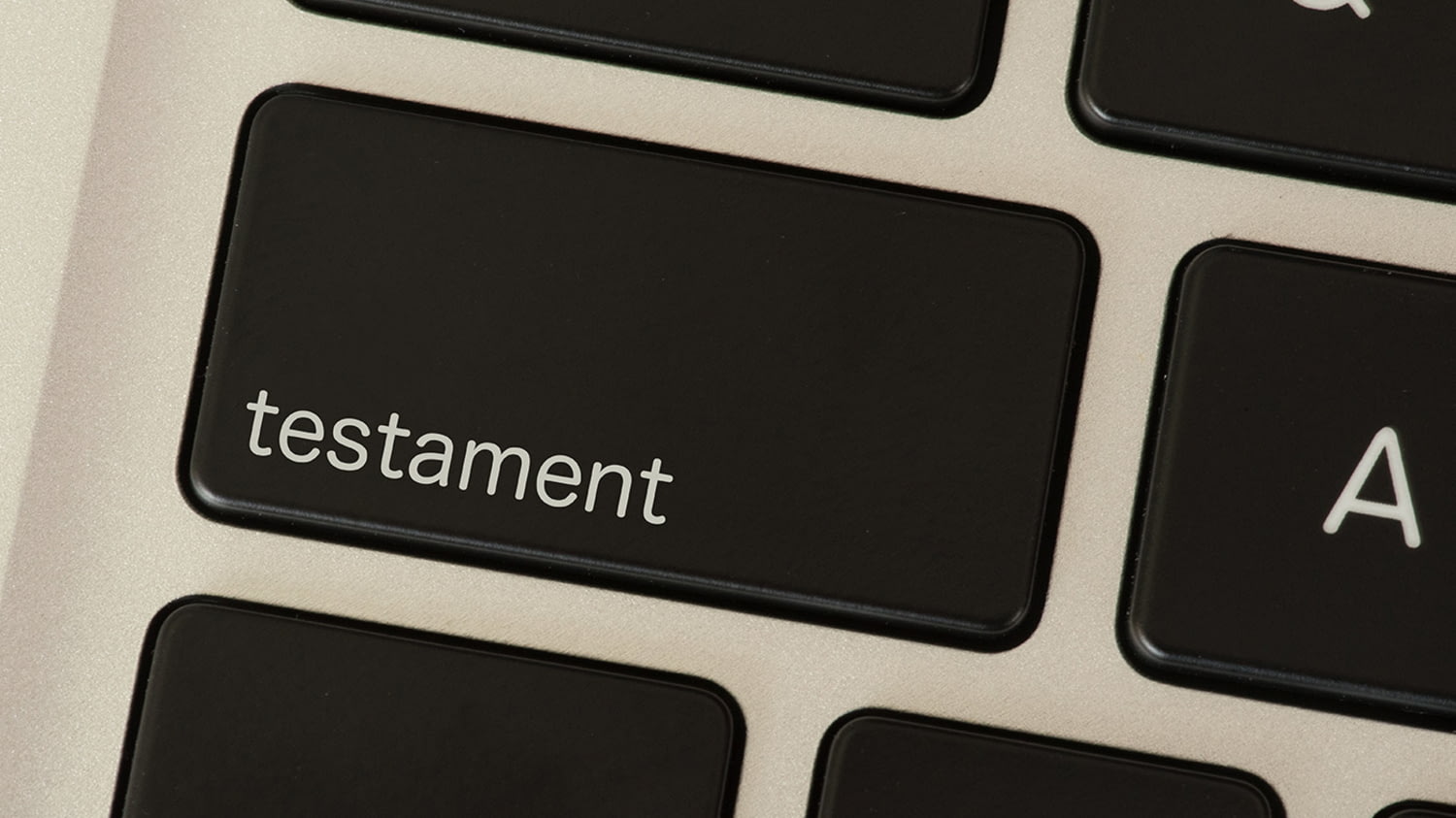 Aufschrift Testament auf der Taste einer Tastatur